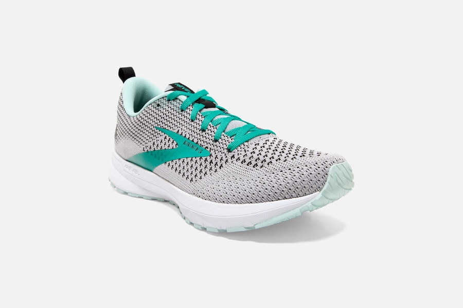 Brooks Running Shoes - Revel 4 Road Womens - White/Turquoise - VTX-419237